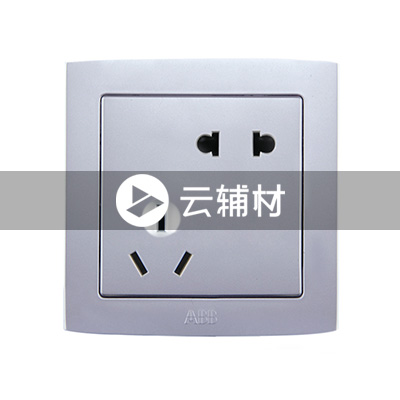 AS205-S二位二、三极插座（银色） 10A