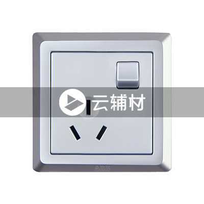 AE228-S 一位三极带开关插座 （银色）16A