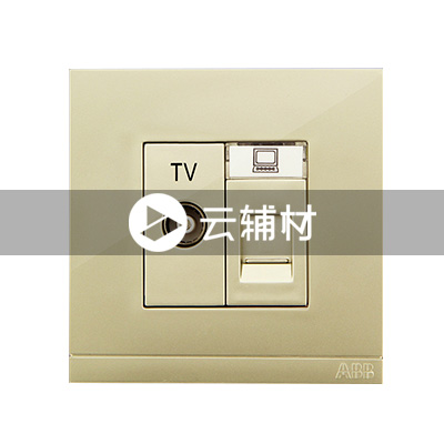 AG32544-PGPG 二位电视/电脑插座，珍珠金