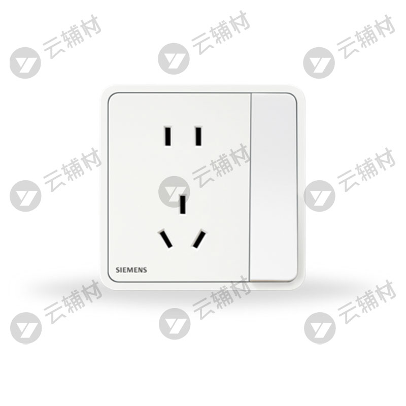 西门子睿绎辰曦白10A联体二三极插座带双控开关
